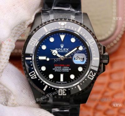 Swiss Grade 1 Copy Rolex SEA-DWELLER 43mm Watch D Blue Dial Blacksteel